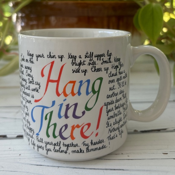 Vintage Russ "Hang in There" Mug 1980s - Picture 1 of 7